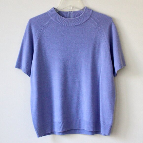 White Stag Lavender Blue Short-Sleeve Sweater Large - Picture 1 of 6